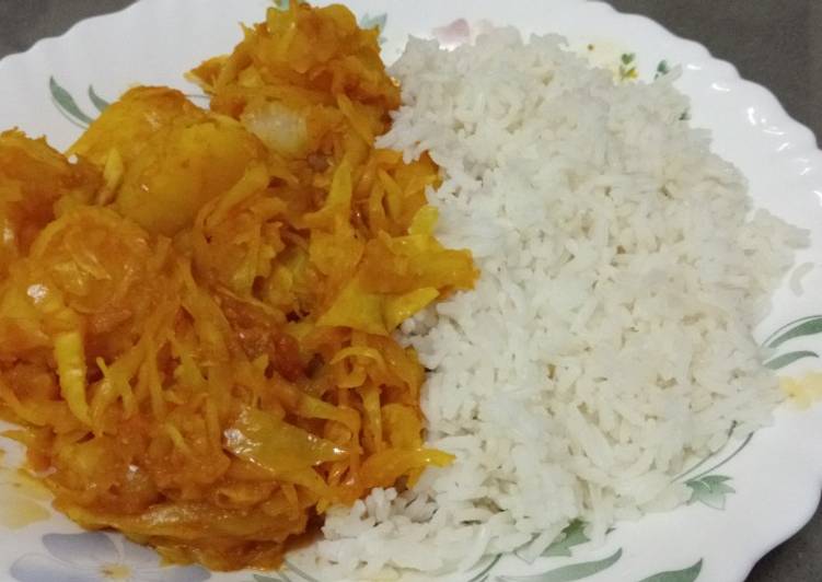 Recipe of Any-night-of-the-week Rice with Cabbage #localfoodcontest_mombasa
