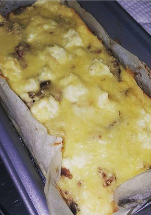 Foto resep Keto baked mashed Cheese Cauliflower with brisket