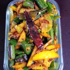 Bhindi, Aloo, Pyaz Fry A picture of Bhindi, Aloo, Pyaz Fry.
