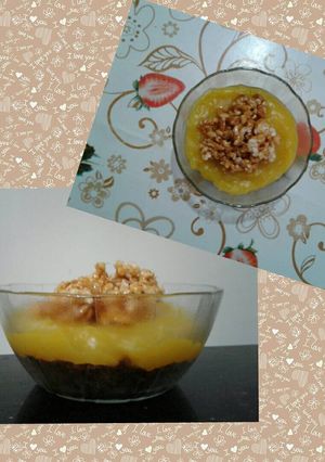 Una foto de Postre de naranja y chocolate 🍊🍫