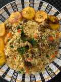 Arroz con mollejas y corazones