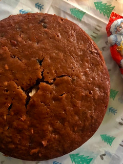 A picture of Eggless Fruit & Nut Cake { alcohol free}.