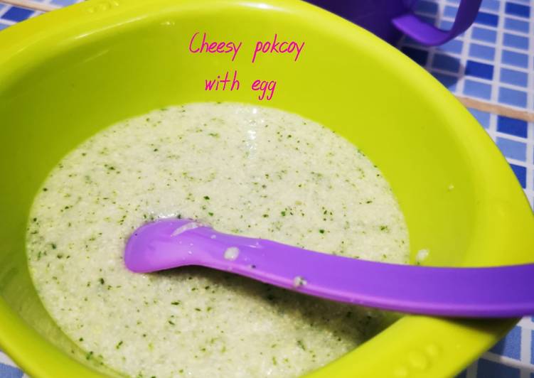 Cara Gampang Menyiapkan Cheesy pokcoy with egg (mpasi 6mo) <70>, Lezat