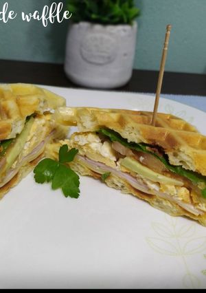Una foto de Sandwich de waffle