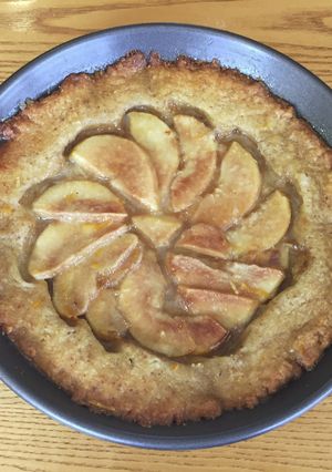 A picture of Pear Tart w/ Rum Butter Glaze.