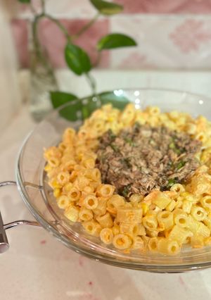 صورة لوصفة سلطة المكرونة بالتونة سهله ولذيذة 😍😋
