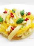 Strozzapreti con crema di asparagi e peperoni