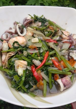 Foto resep Tumis kangkung seafood