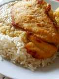 Guiso de quinua con apanado de pollo