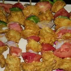 A picture of Chicken tikka witout oven.