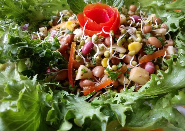 Step-by-Step Guide to Make Super Quick Homemade Green Grams Sprouts Garden Fresh Salad#themechallenge