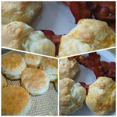 A picture of Bigmama's Cream Cheese and Cheddar Biscuits.
