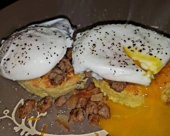 Latest Recipe Lowcarb Almond Flour Bread with Poached eggs  Turkey Sausage Delicious and Healthy