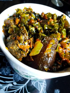 A picture of Vegetable (Efo Riro) soup.