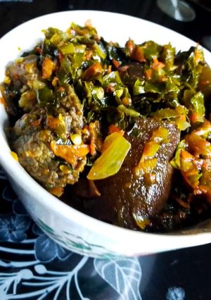 A picture of Vegetable (Efo Riro) soup.