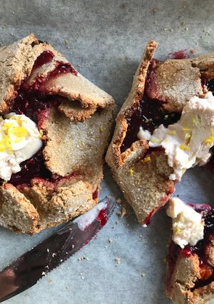 A picture of Wheat-Free Mixed Berry Galette (vegan).