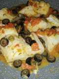 Baccalà con Pachino, Olive Nere, Capperi e Acciughe Sott’Olio
