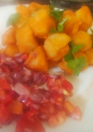 A picture of Roasted potatoes(viazi karai)#Ramadhancontest.