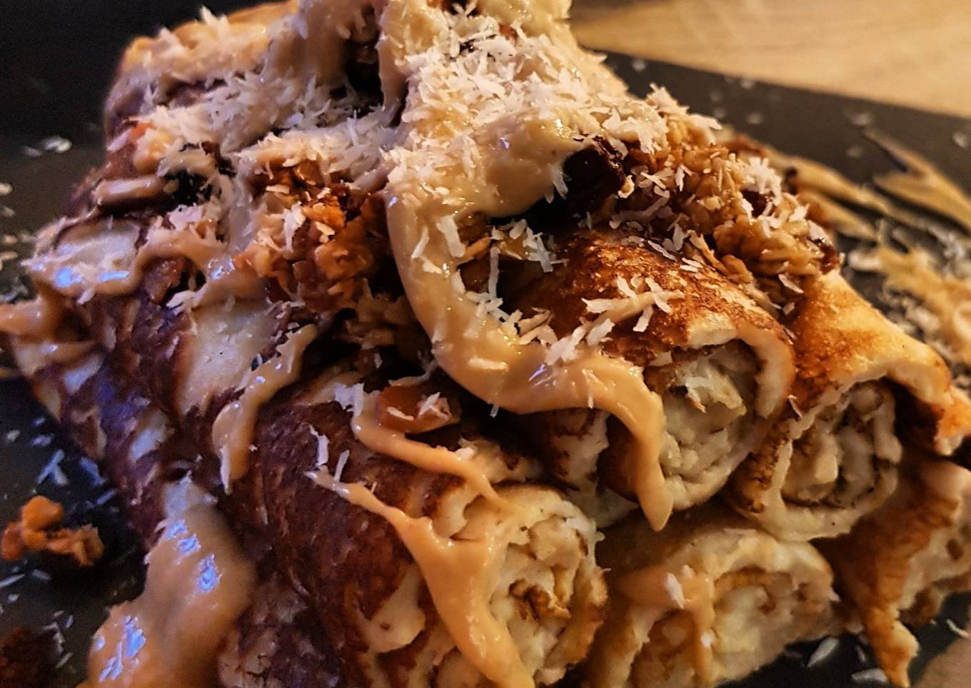Crêpe à la farine de seigle et beurre de cacahuète