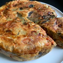 A picture of Rice Cooker Eggplant & Mushrooms Frittata.