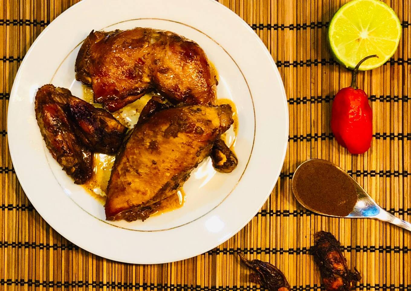 Coffee-tamarind chicken