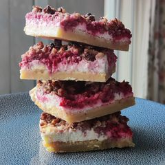 A picture of Keto Raspberry Cheesecake slice.