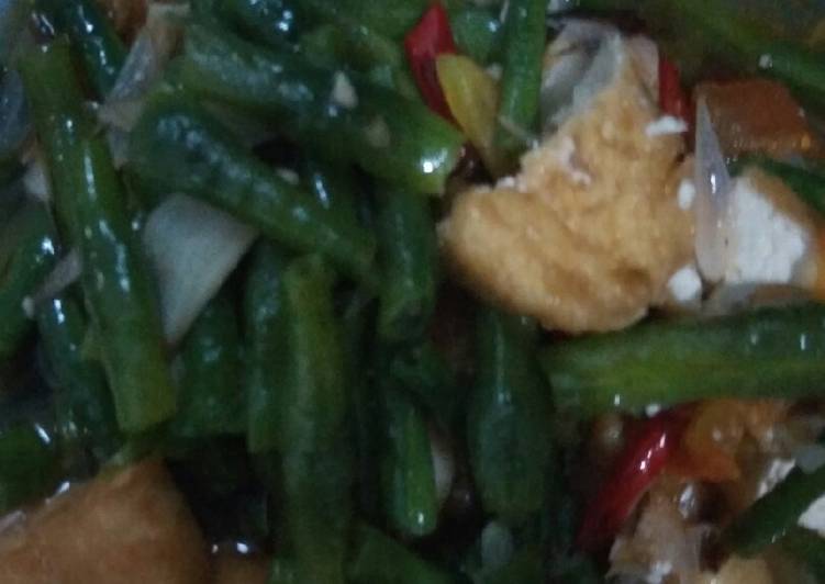 Tumis asem manis kacang panjang