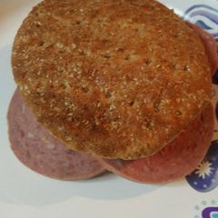 Salami Flatbread Sandwich A picture of Salami Flatbread Sandwich.