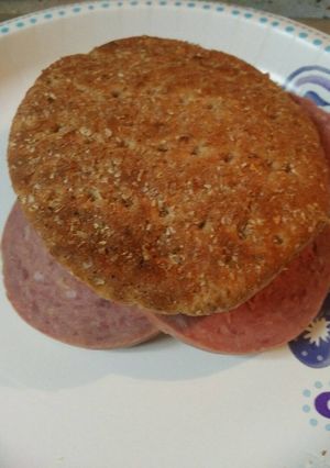 A picture of Salami Flatbread Sandwich.