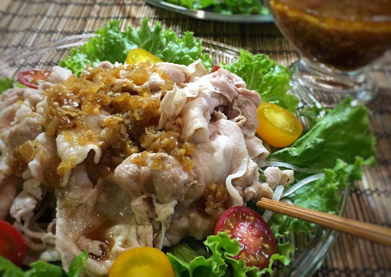 Simple Way to Make Super Quick Homemade Cold Pork Shabu-Shabu with Koumi (flavor) sauce
