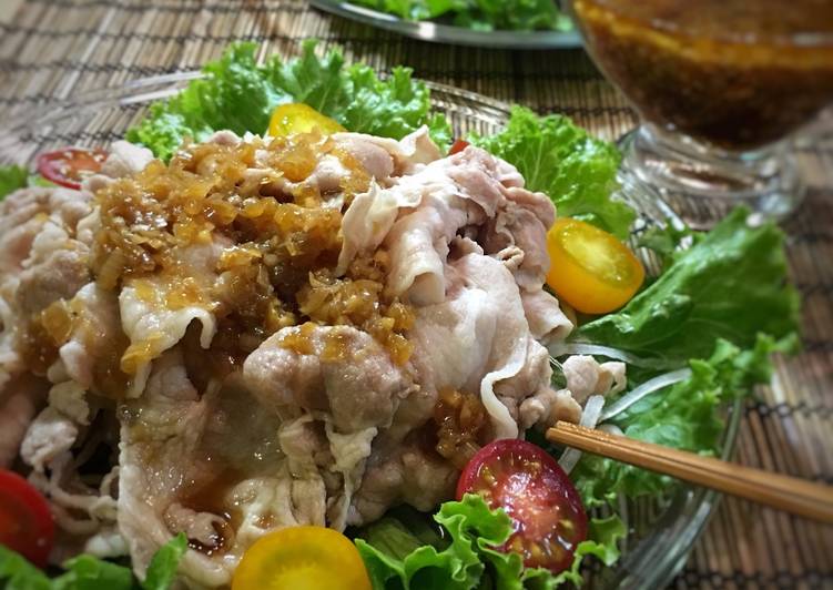 Easy Meal Ideas of Cold Pork Shabu-Shabu with Koumi (flavor) sauce