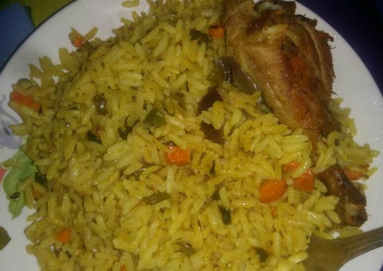Fried rice nd chicken