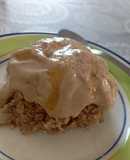 Helado de plátano y anacardos con porridge de avena y canela