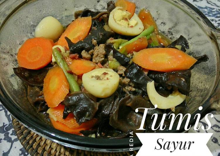 Resep Tumis Sayur Jamur Telur Puyuh (Bersihin Kulkas), Lezat Sekali