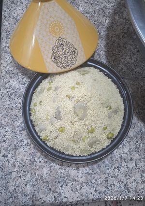 Une photo de Couscous aux fèves et petits pois