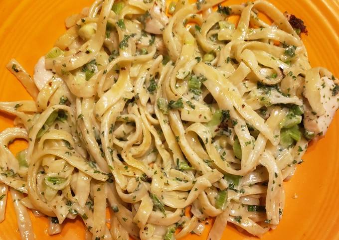 Recipe of Homemade Green Onion Alfredo