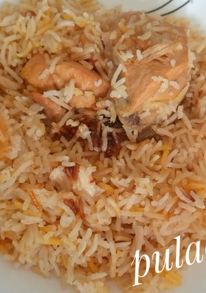 A picture of Chicken pulao.