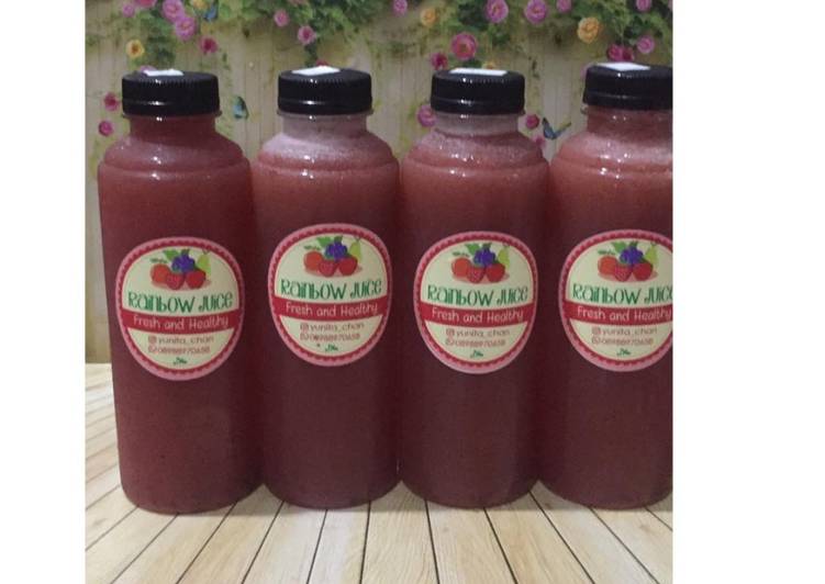 Cara membuat Diet Juice Cherry Strawberry Apple Grape legit