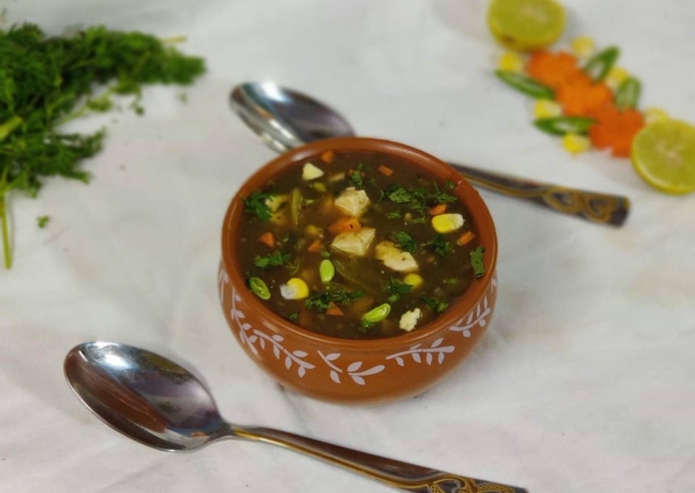 Panner corn soup