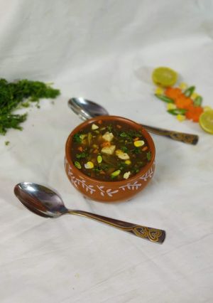 A picture of Panner corn soup.