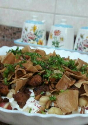 صورة لوصفة فتة باذنجان مممم😋❤
