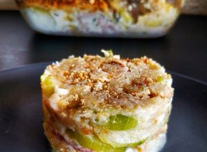 Une photo de Crumble courgettes, chèvre et lardons au MCC