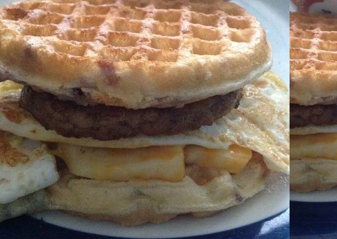 A healthy Waffle Sandwich
