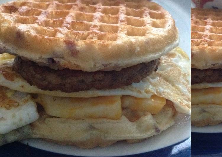 A healthy Waffle Sandwich