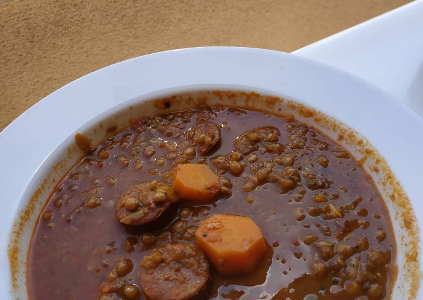 Lentejas con verduras al curry. Cecotec mambo