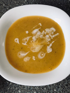 A picture of Butternut squash soup.