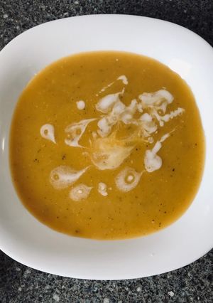 A picture of Butternut squash soup.
