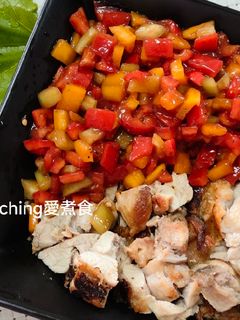 十分鐘上菜-彩椒拌香煎雞腿肉 的食譜成品照片