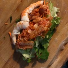 A picture of Kimchi Spring Rolls.