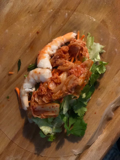 A picture of Kimchi Spring Rolls.